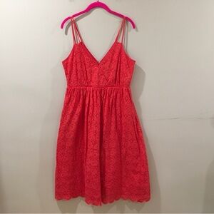 J.crew double-strap midi dress in eyelet Orange  Women’s Size 8 G6865